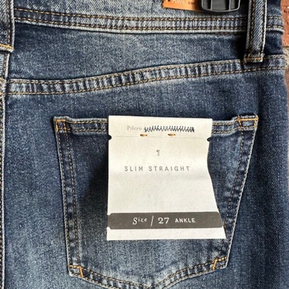 Anthro Pilcro Embroidered Slim Straight Ankle Jeans Size 27 - Picture 5 of 7